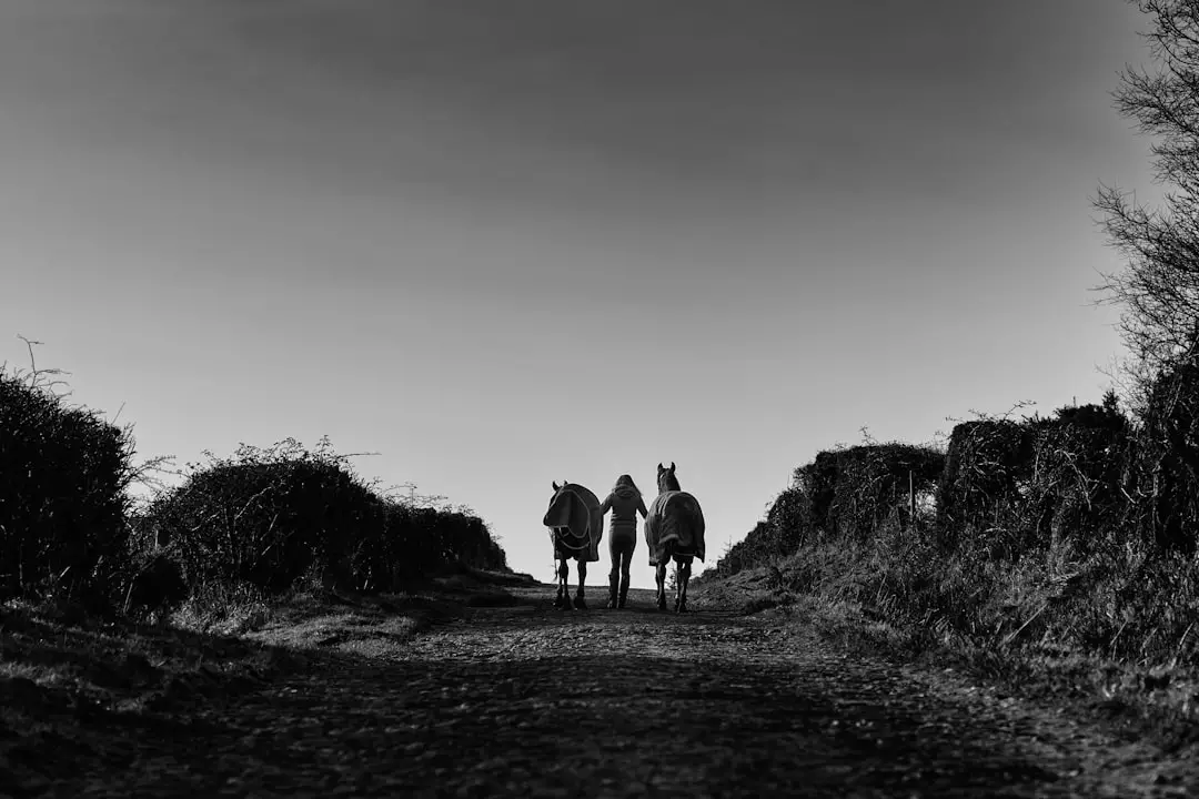 grayscale photo of people walking on the road
